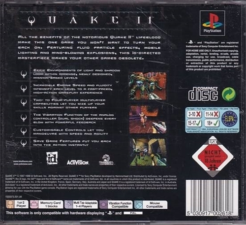 Quake II - PlayStation 1 (B Grade) (Genbrug)